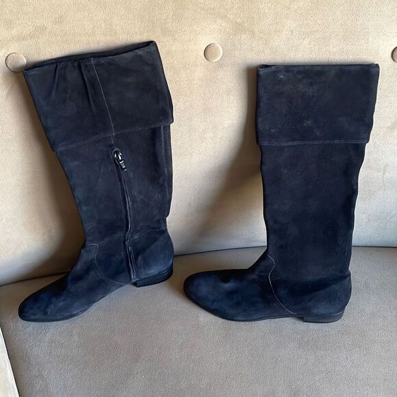 Antonio Melani “Gable” Black Suede Tall Boots sz 6 - Picture 2 of 11